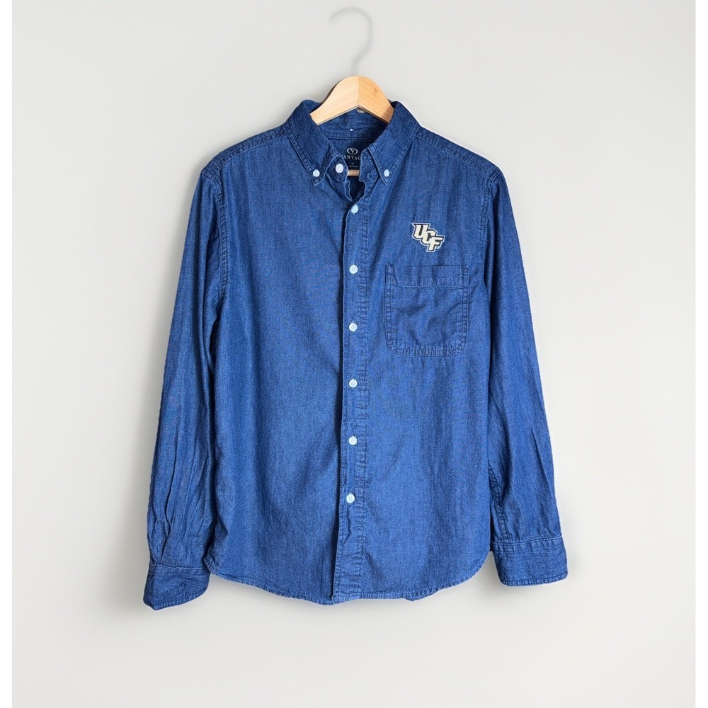 UCF University of Central Florida Button Down Denim Shirt Size Small Vantage